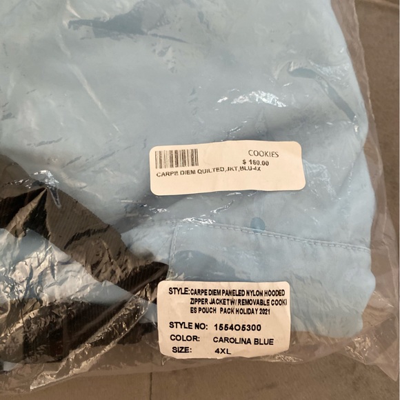 COOKIESSF CARPE DIEM nylon Jacket Carolina Blue w/ detachable pack 4XL - Picture 4 of 4